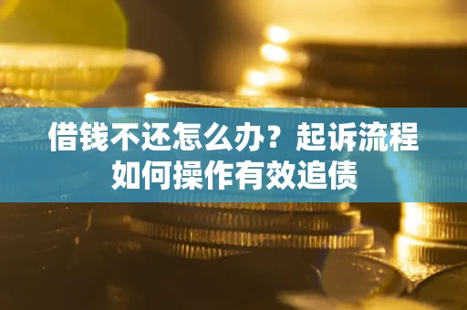 济南借钱不还怎么办？起诉流程如何操作有效追债