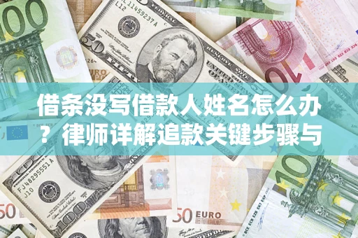 济南借条没写借款人姓名怎么办？律师详解追款关键步骤与证据链构建
